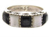 Mother Of Pearl Jet Sterling Silver Jewelry Ring Size 6-1/4 MW64229